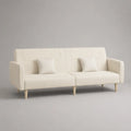 Canapé 3 places en tissu polyester crème avec accoudoirs et coussins rembourrés 230 x 90 x 85 cm