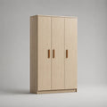 Armoire 3 portes battantes 150 x 55 x 190 cm en MDF effet chêne clair structure rectangulaire