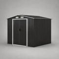 Abri de jardin rectangulaire en acier galvanisé anthracite avec double porte 300 x 300 x 210 cm