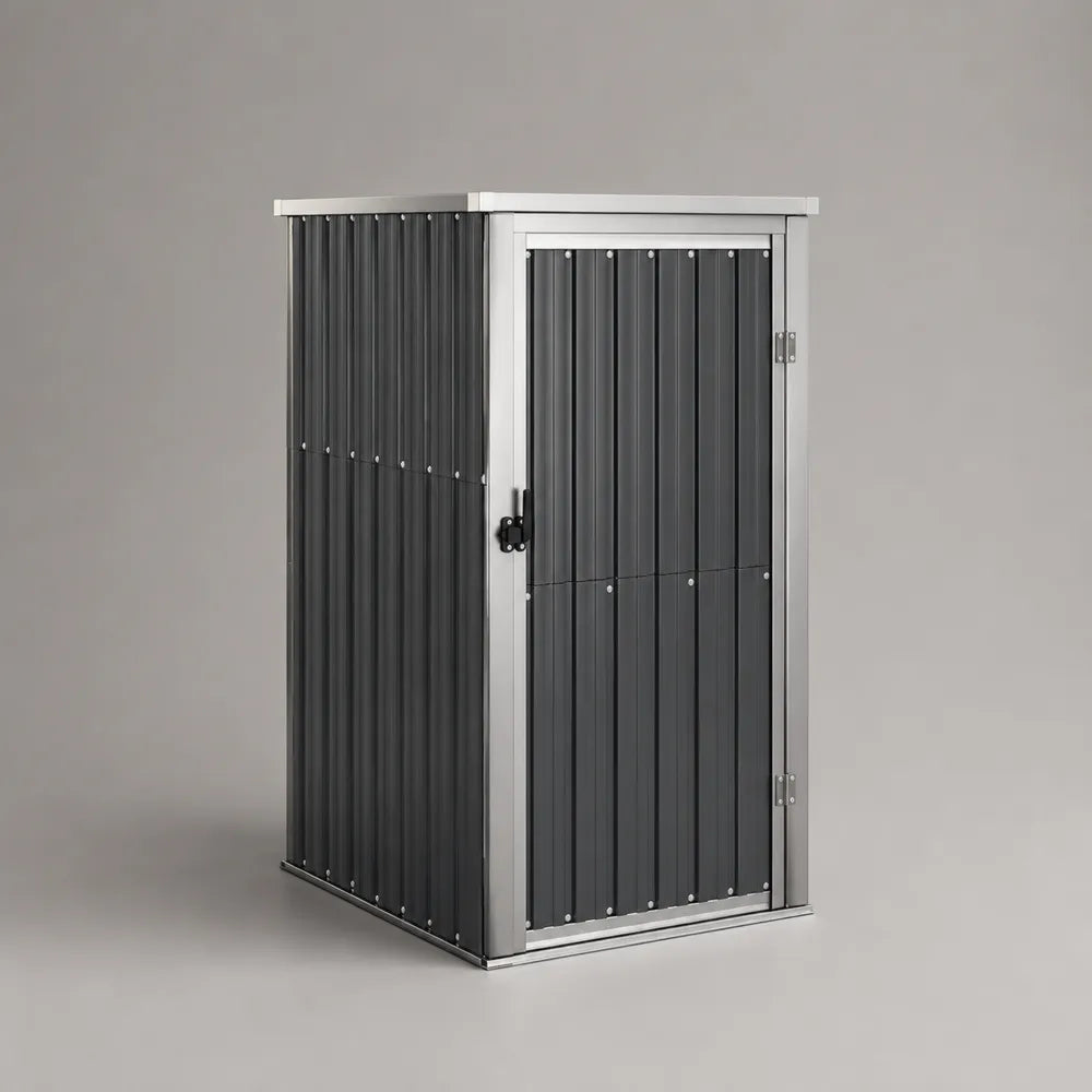 Abri de jardin en acier galvanisé anthracite avec porte simple 150 x 100 x 180 cm